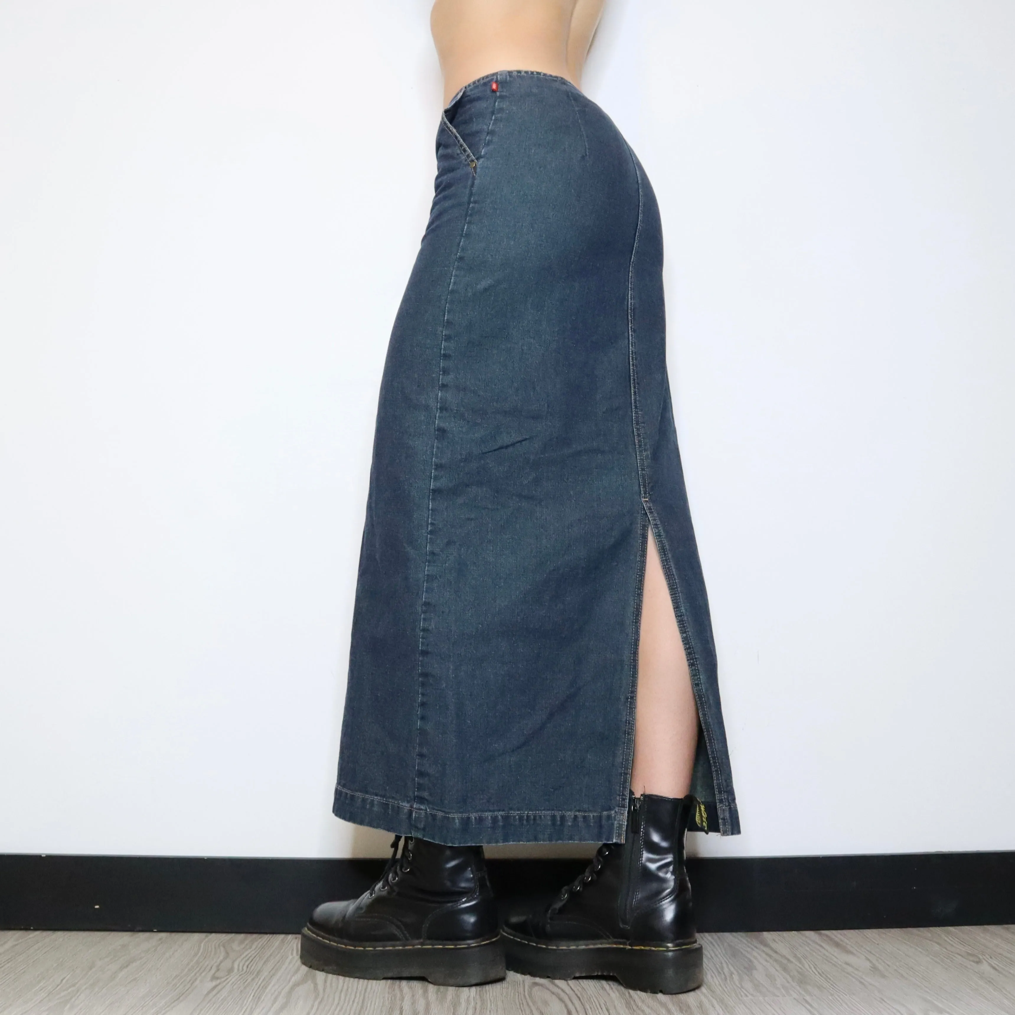 90s Denim Maxi Skirt (XS/S) 