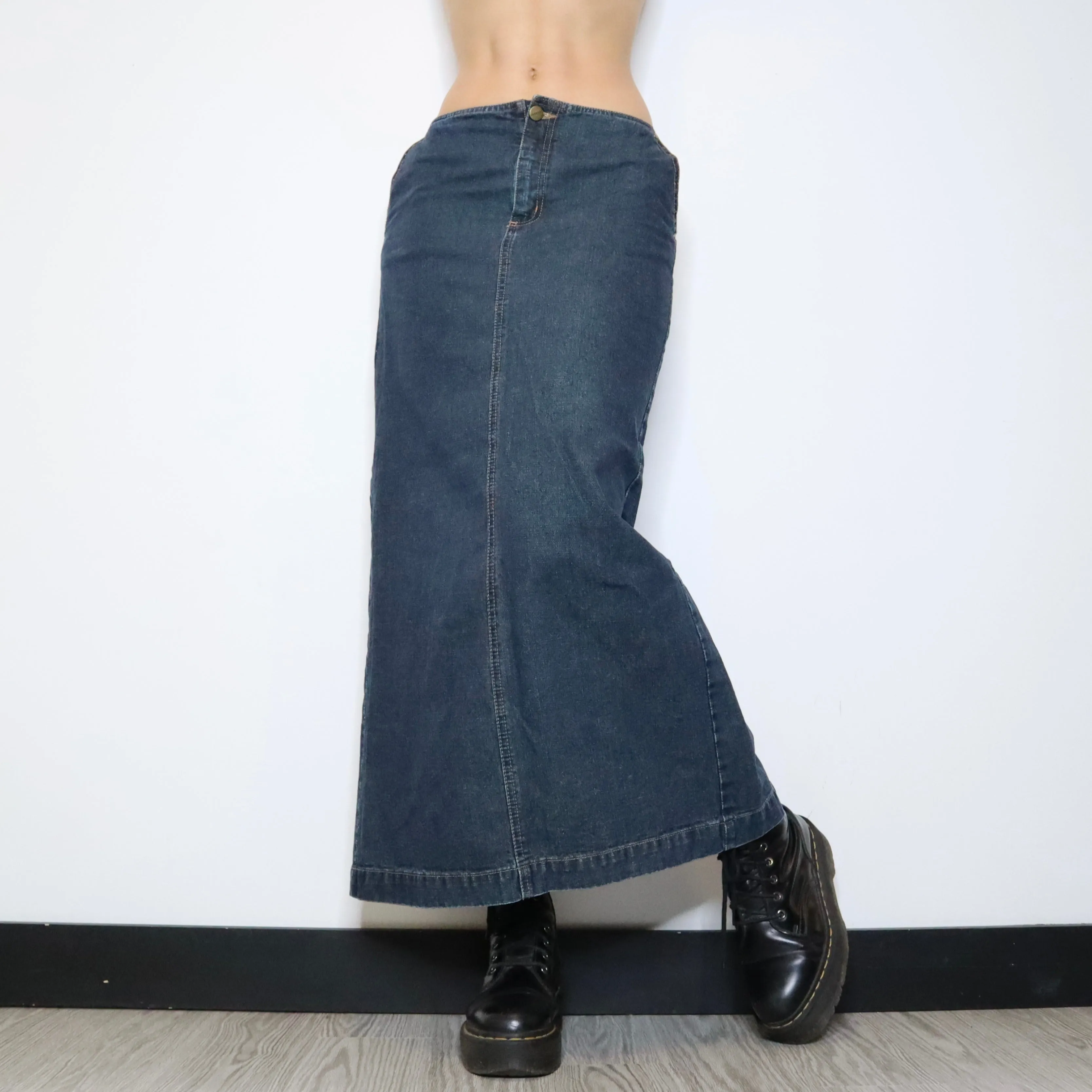 90s Denim Maxi Skirt (XS/S) 