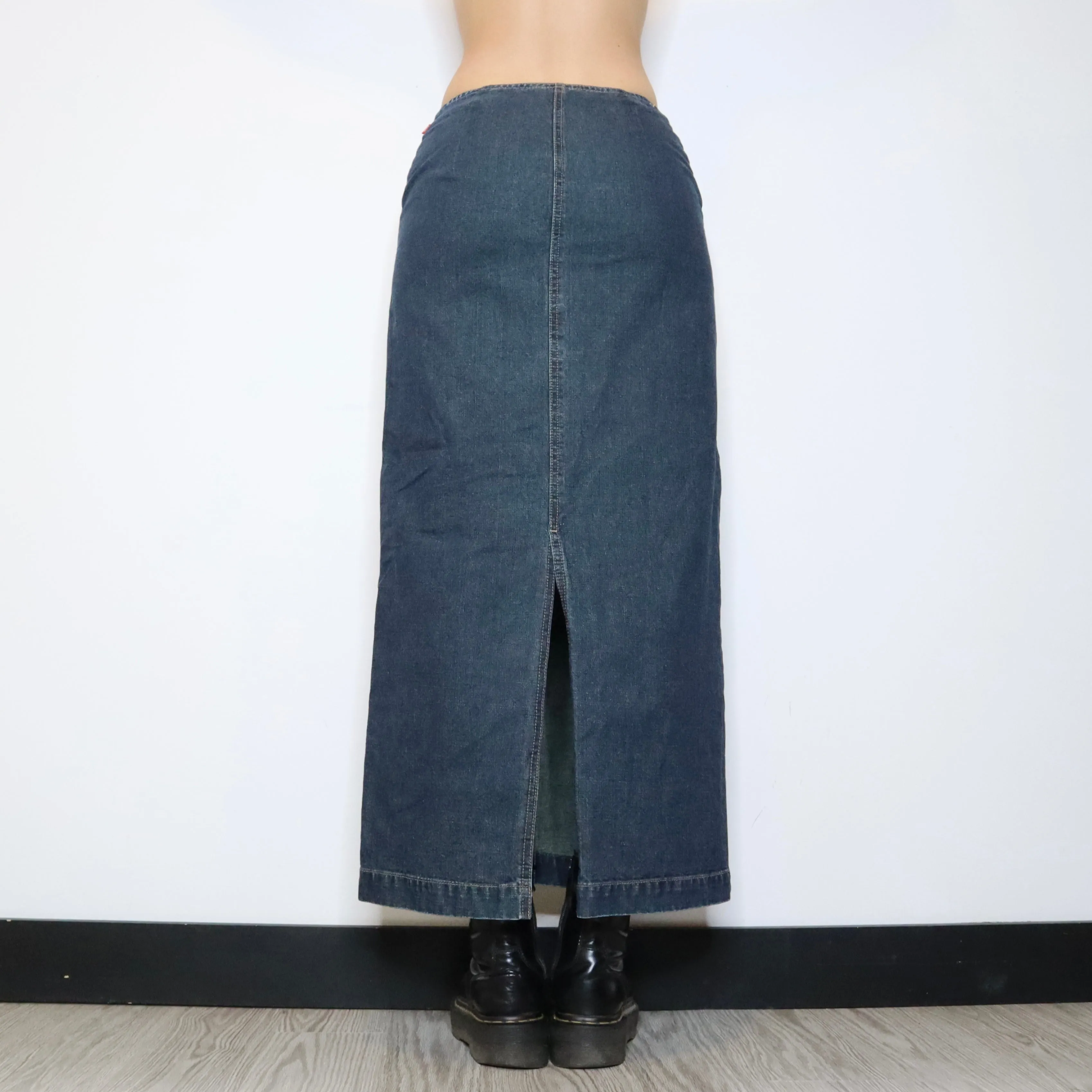 90s Denim Maxi Skirt (XS/S) 
