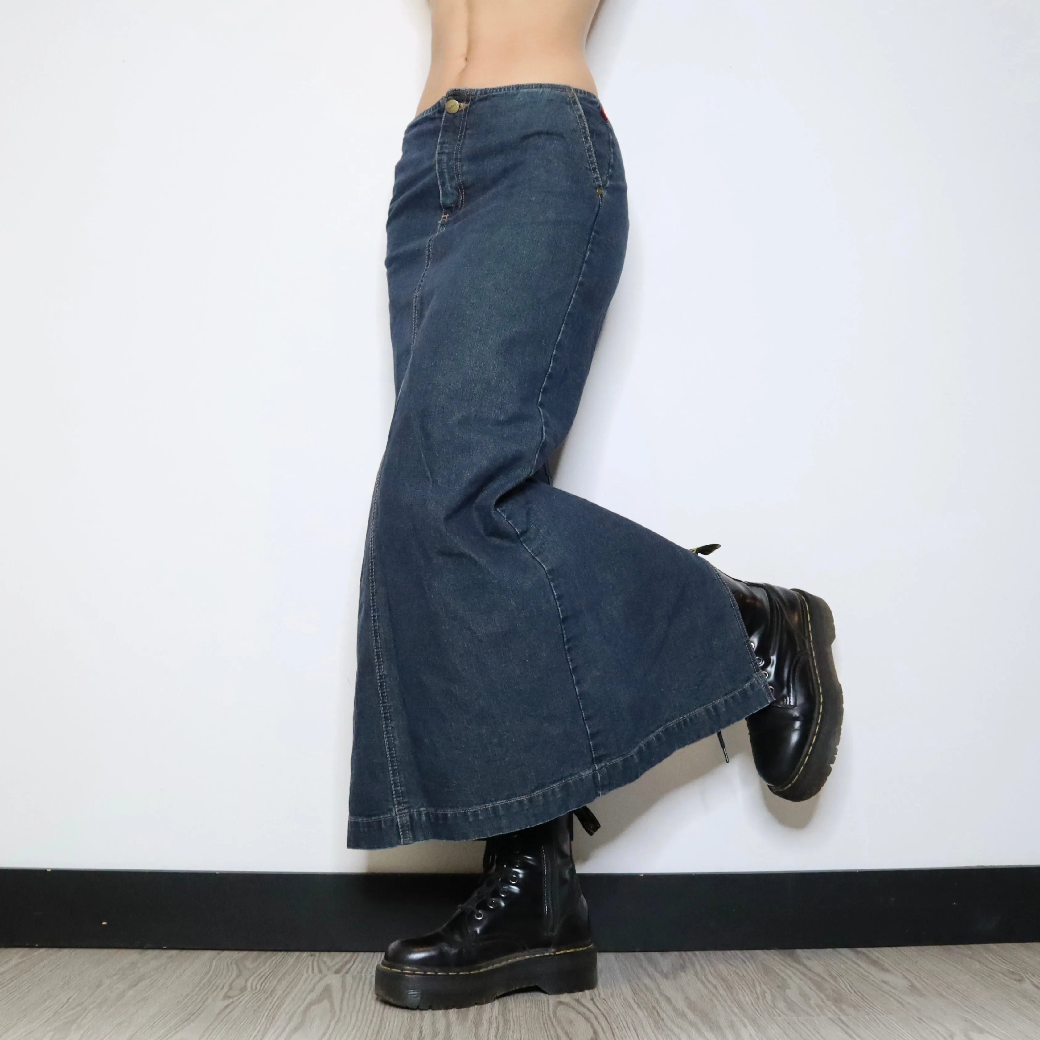 90s Denim Maxi Skirt (XS/S) 