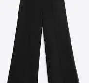 BEA BLACK PANTS WITH WHITE EMBROIDERED TRIM