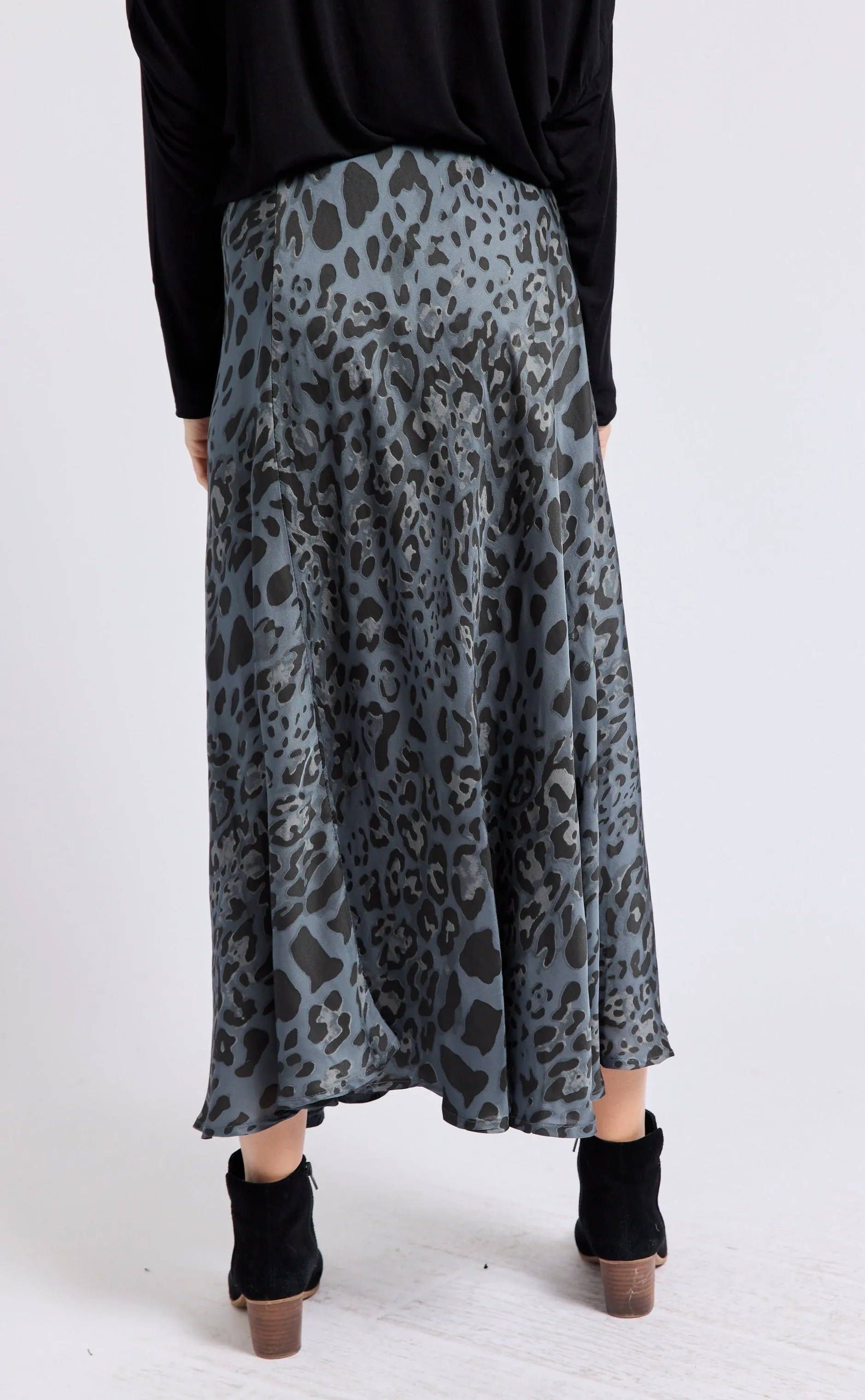Bias Cut Leopard Skirt (5 Colors)