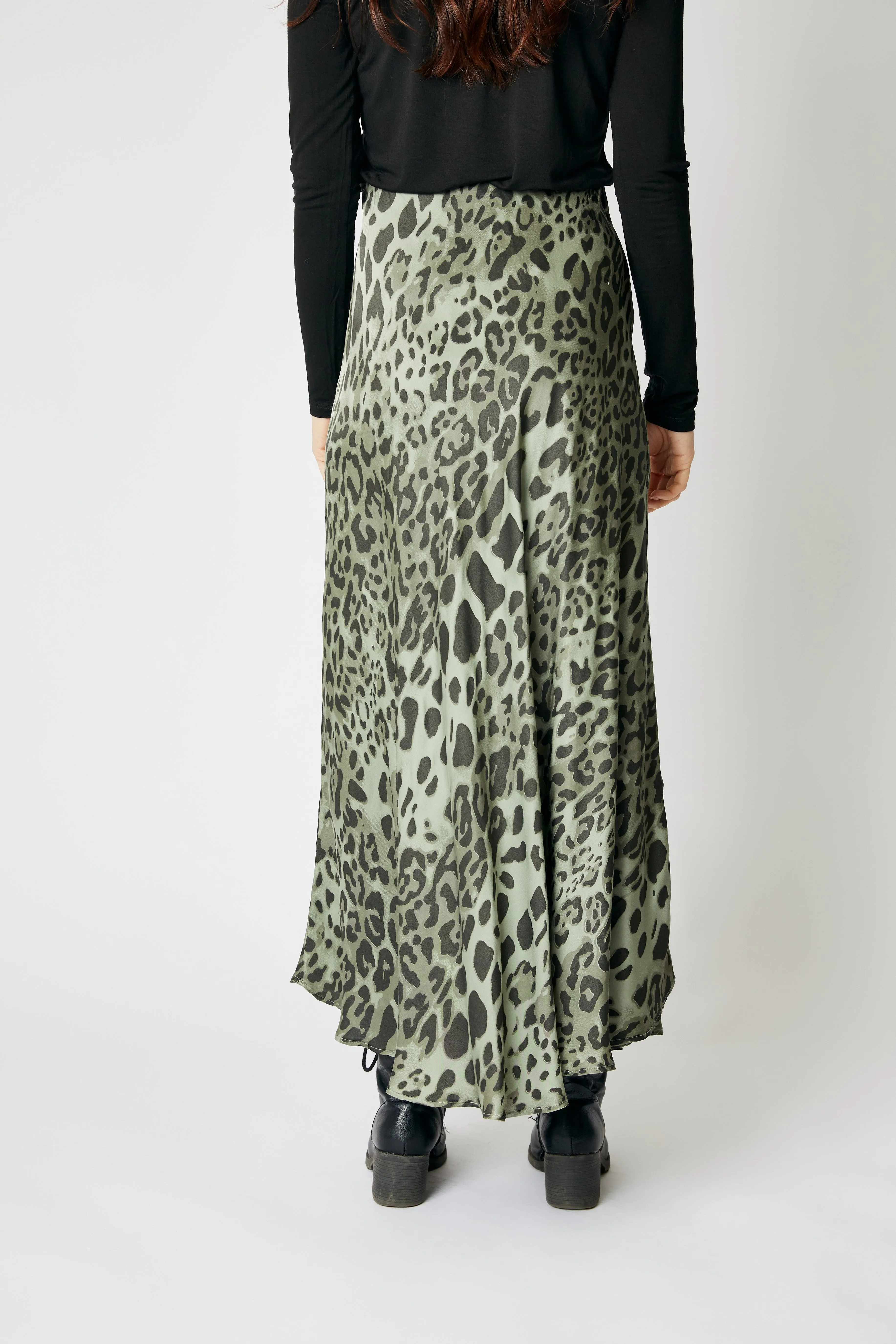 Bias Cut Leopard Skirt (5 Colors)