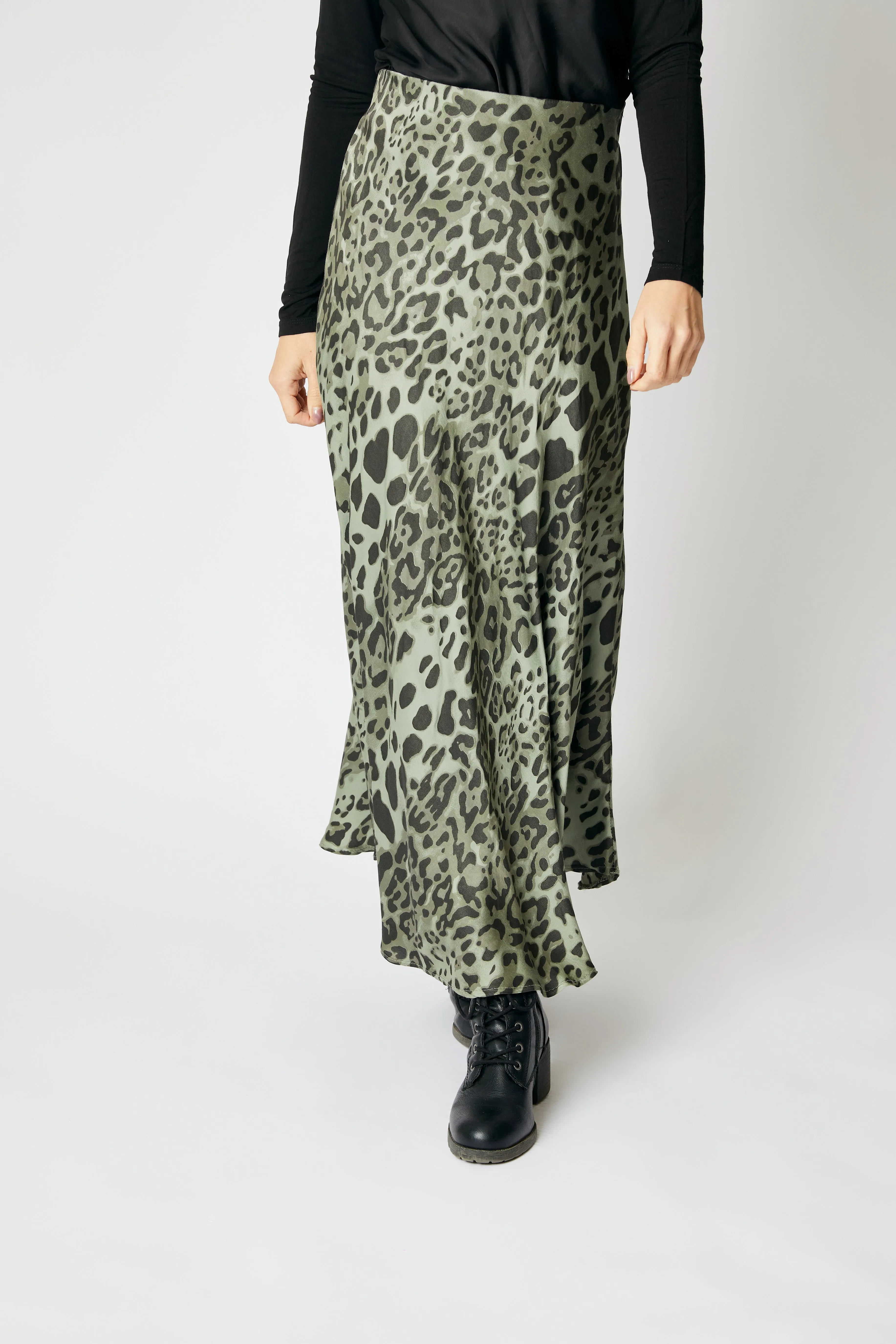 Bias Cut Leopard Skirt (5 Colors)