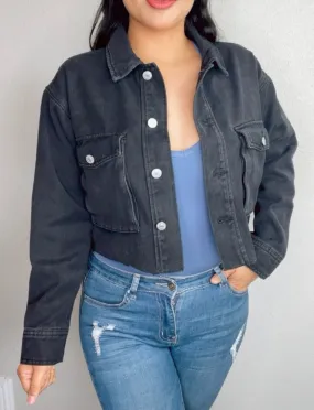 Cali Girl Denim Jean Jacket (charcoal)
