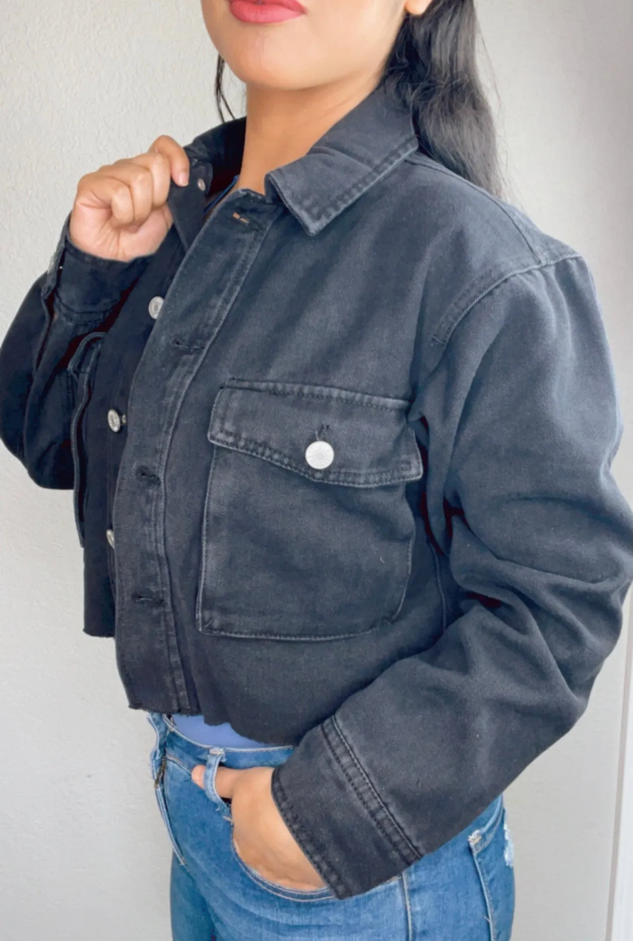 Cali Girl Denim Jean Jacket (charcoal)
