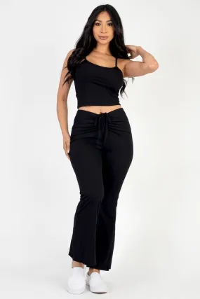 Cami Top & Ruched Flared Pants Set