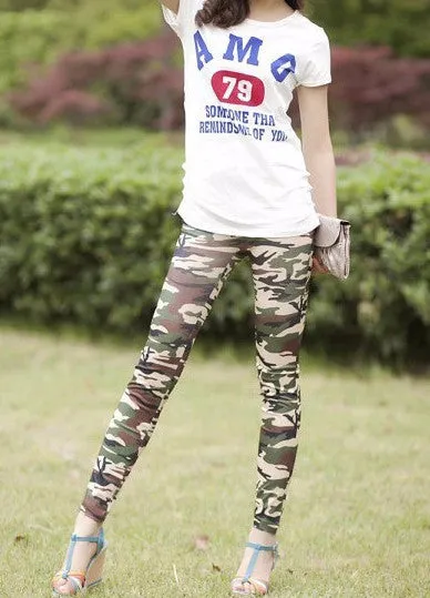 Casual Camouflage Female Leggings