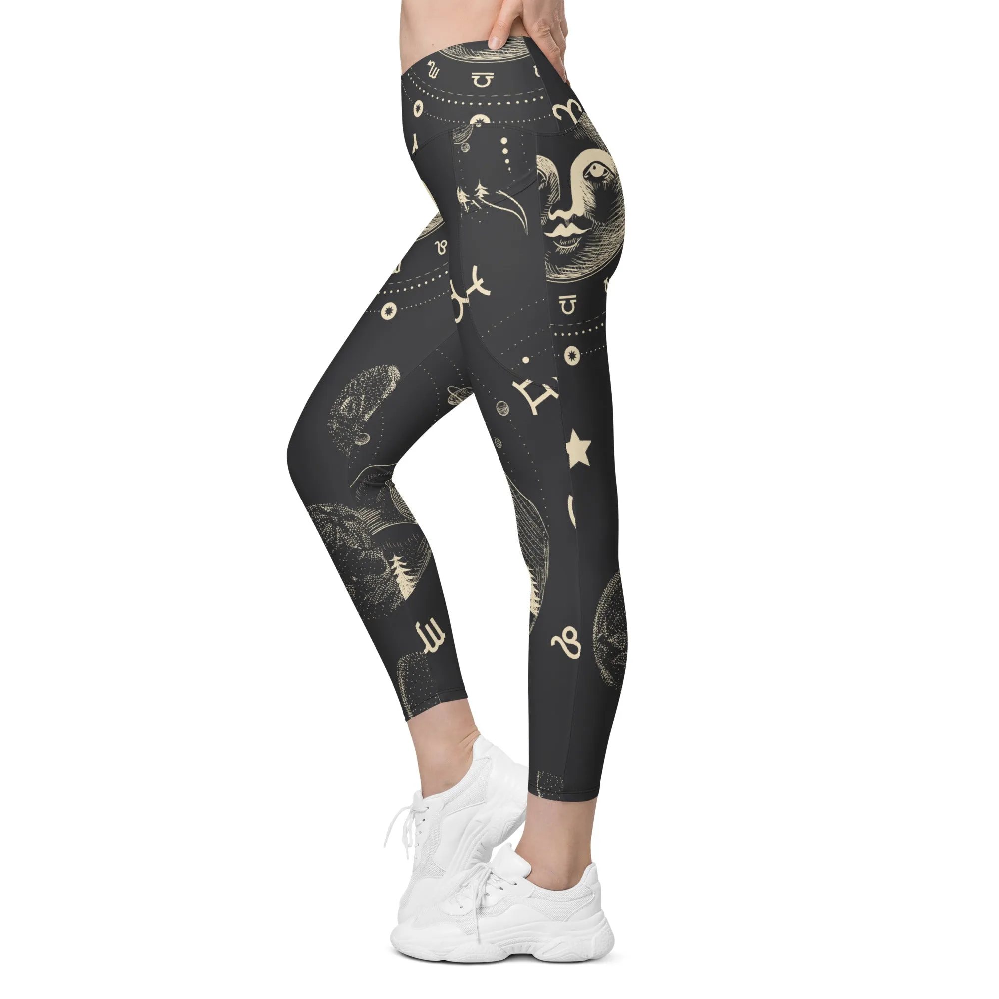 Celestial  Print Women’s Leggings, lioness-love