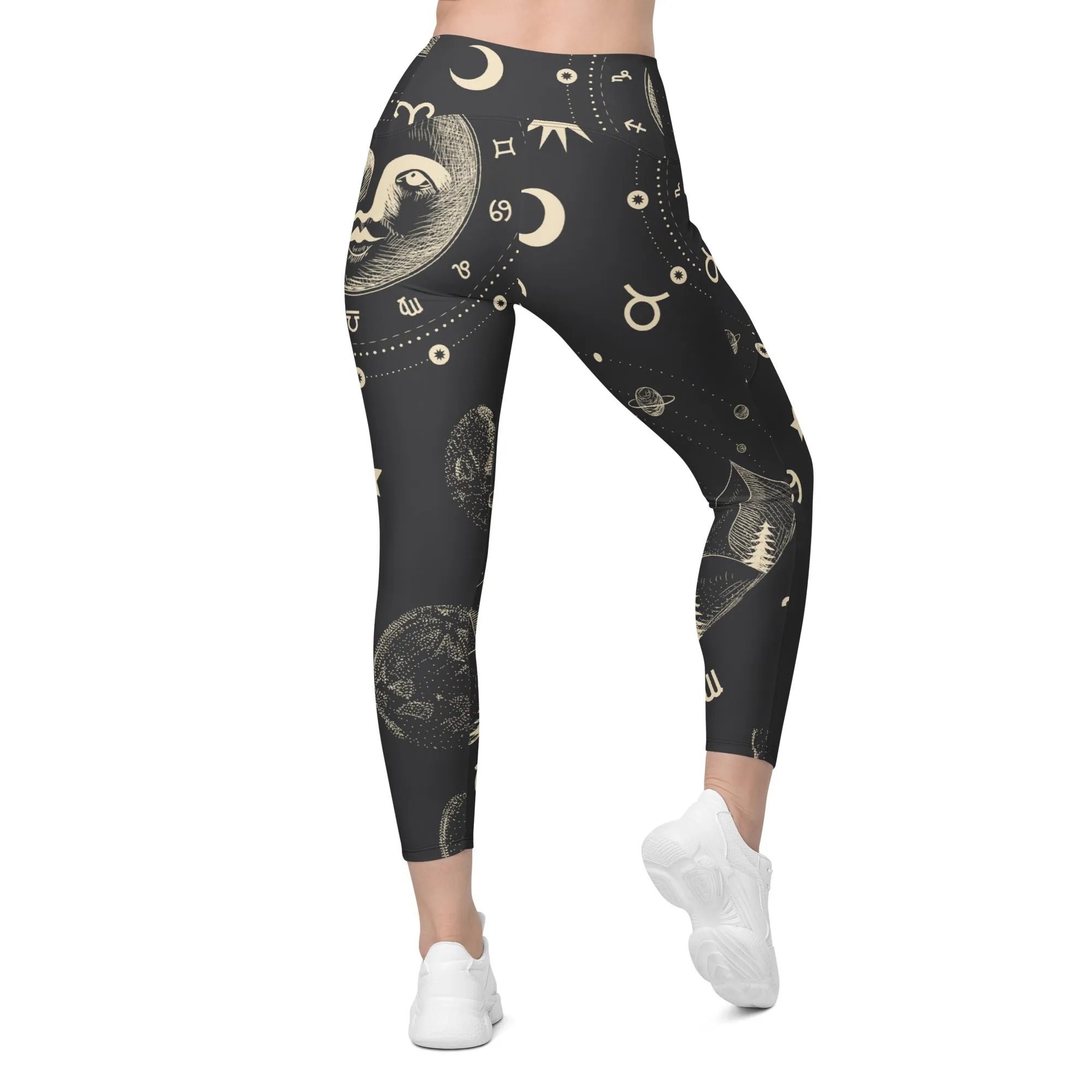 Celestial  Print Women’s Leggings, lioness-love