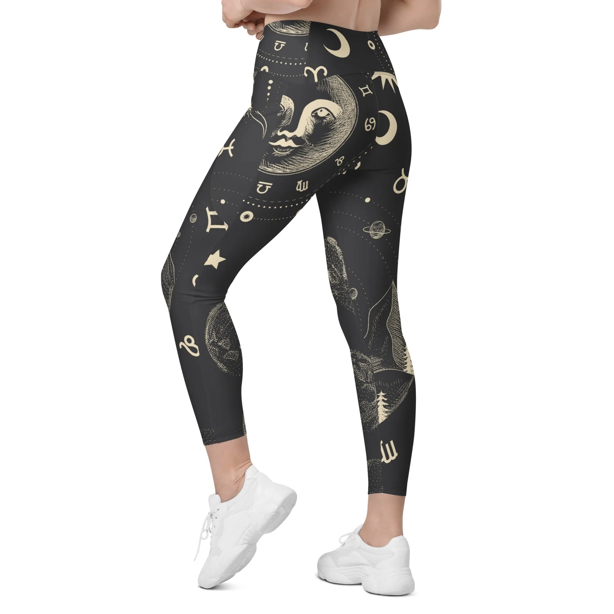 Celestial  Print Women’s Leggings, lioness-love