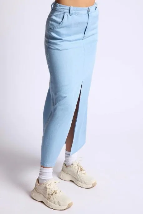 Column Denim Skirt