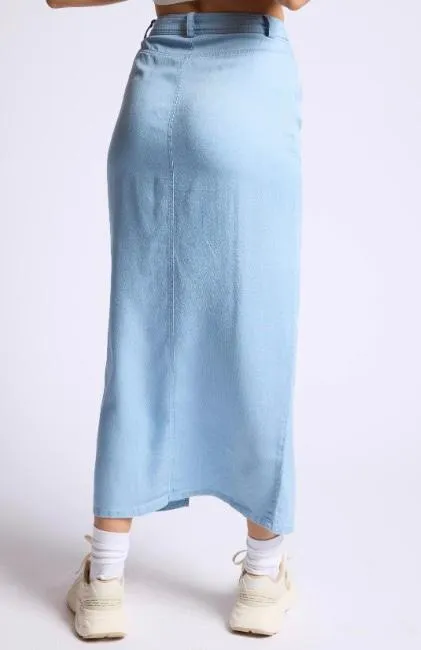 Column Denim Skirt