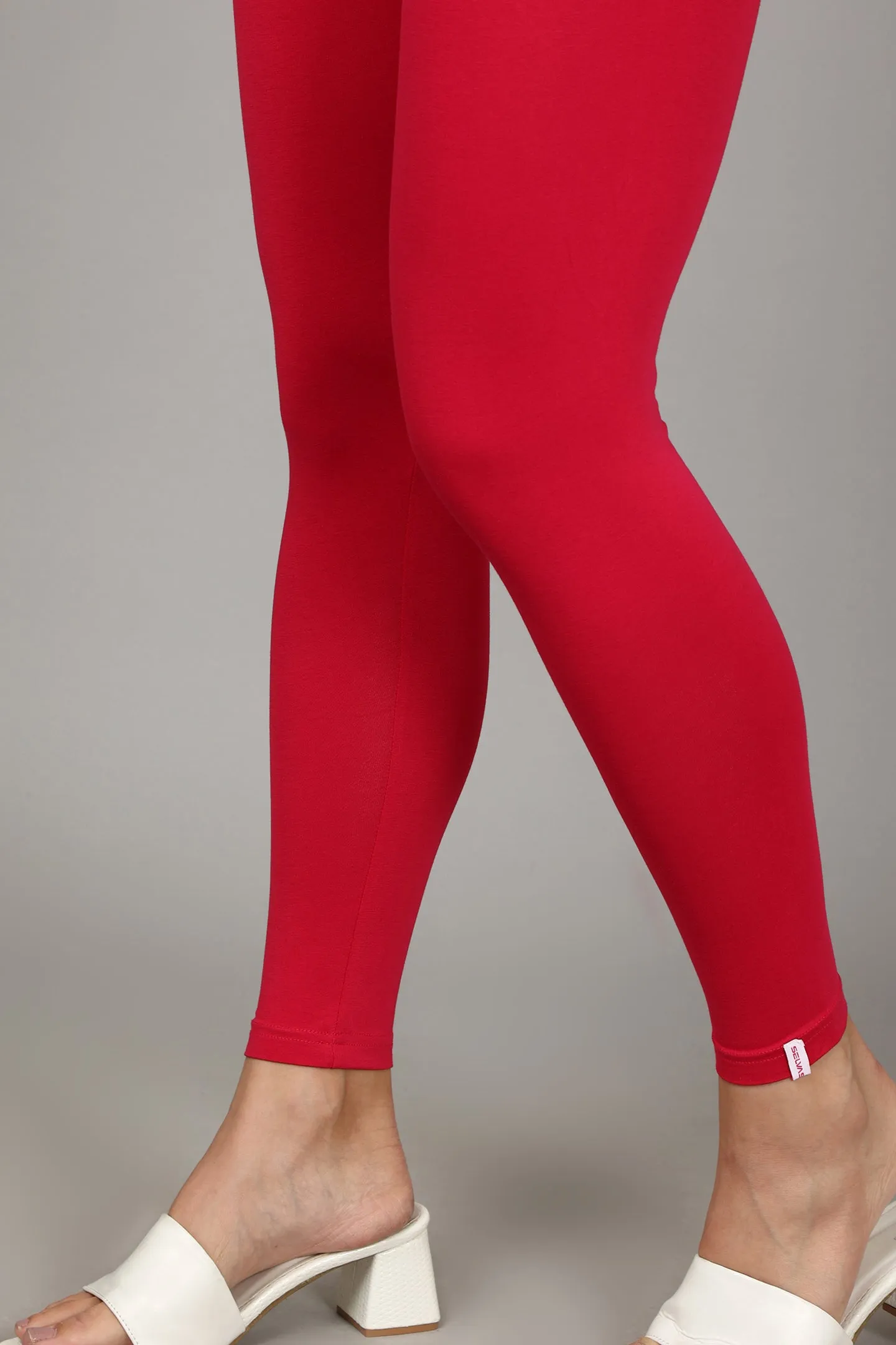 COTTON ANKLE LEGGINGS - FUSHIA