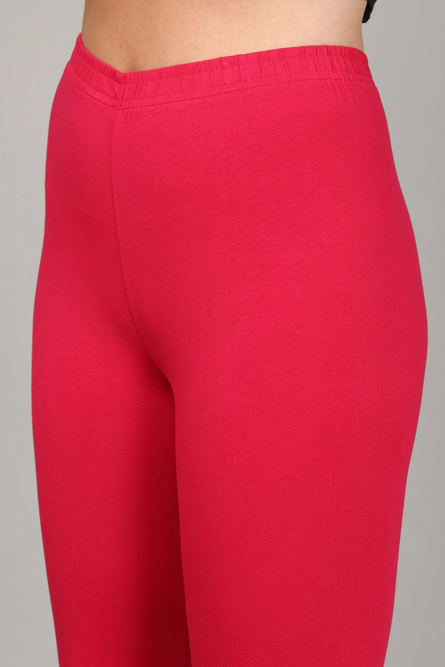 COTTON ANKLE LEGGINGS - FUSHIA