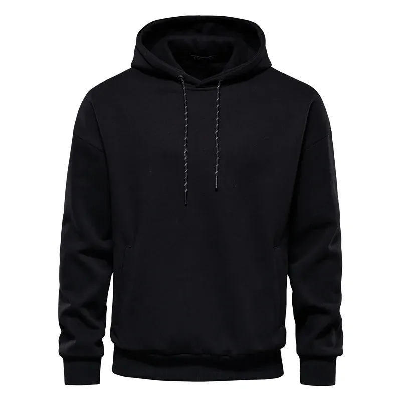 Cotton Sports Hoodies Men Casual Solid Color High Quality Warm Autumn Mens Sweatshirts Fashion Basic Hoodie for Men