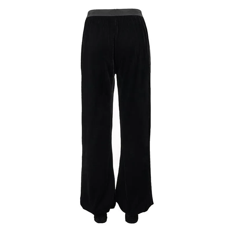 'Disorient' Gothic Flared Pants With Mesh Panels