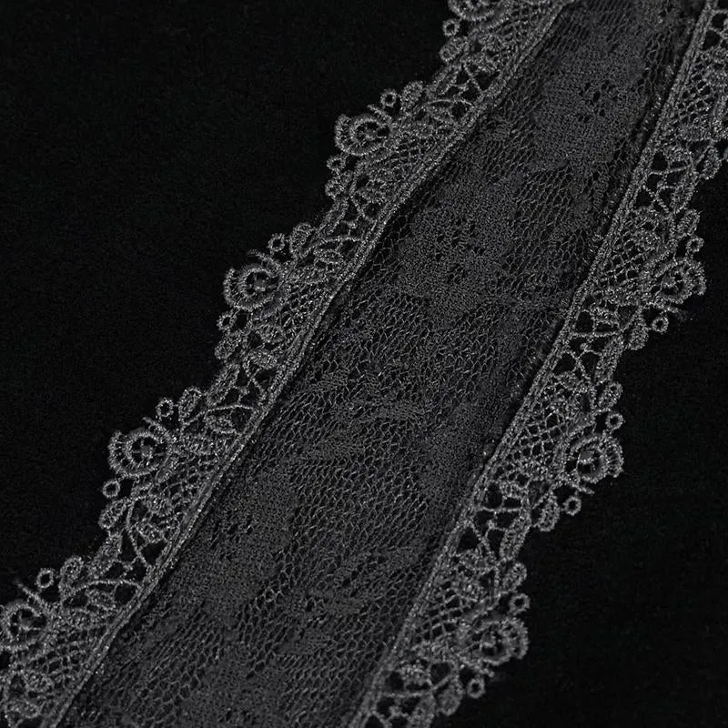 'Disorient' Gothic Flared Pants With Mesh Panels