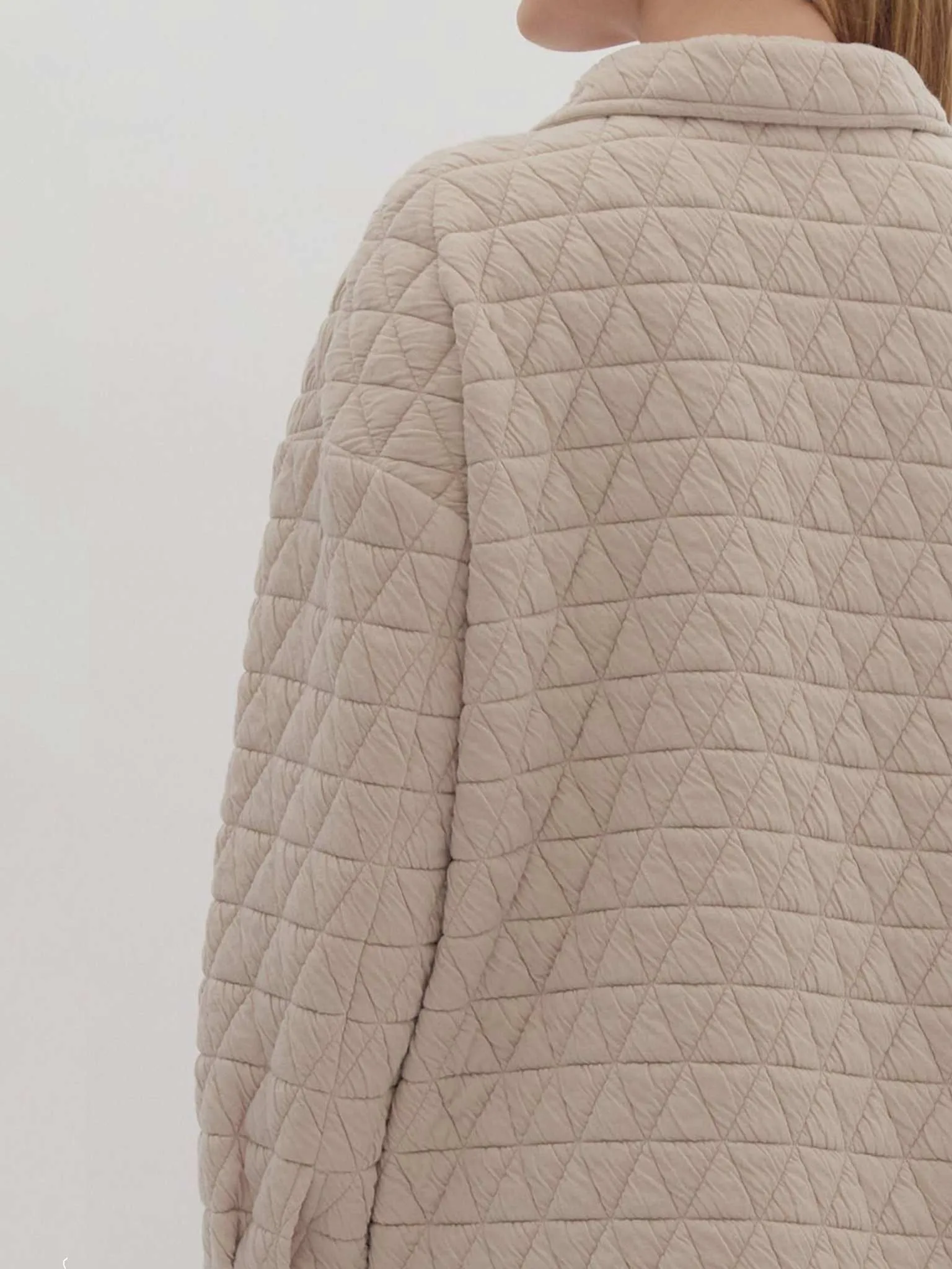 Ecru Quilted Shacket