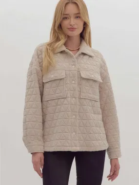 Ecru Quilted Shacket