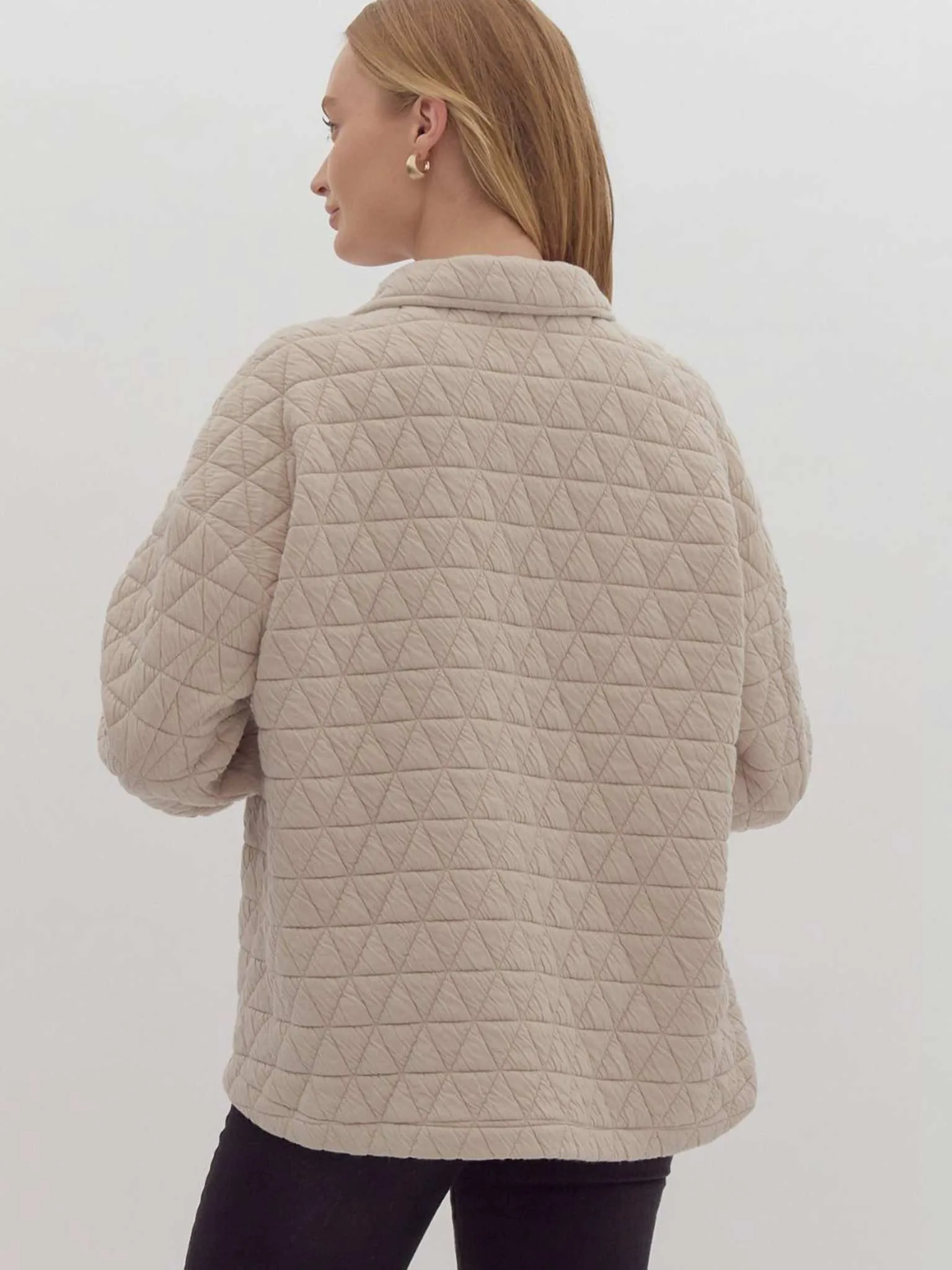 Ecru Quilted Shacket
