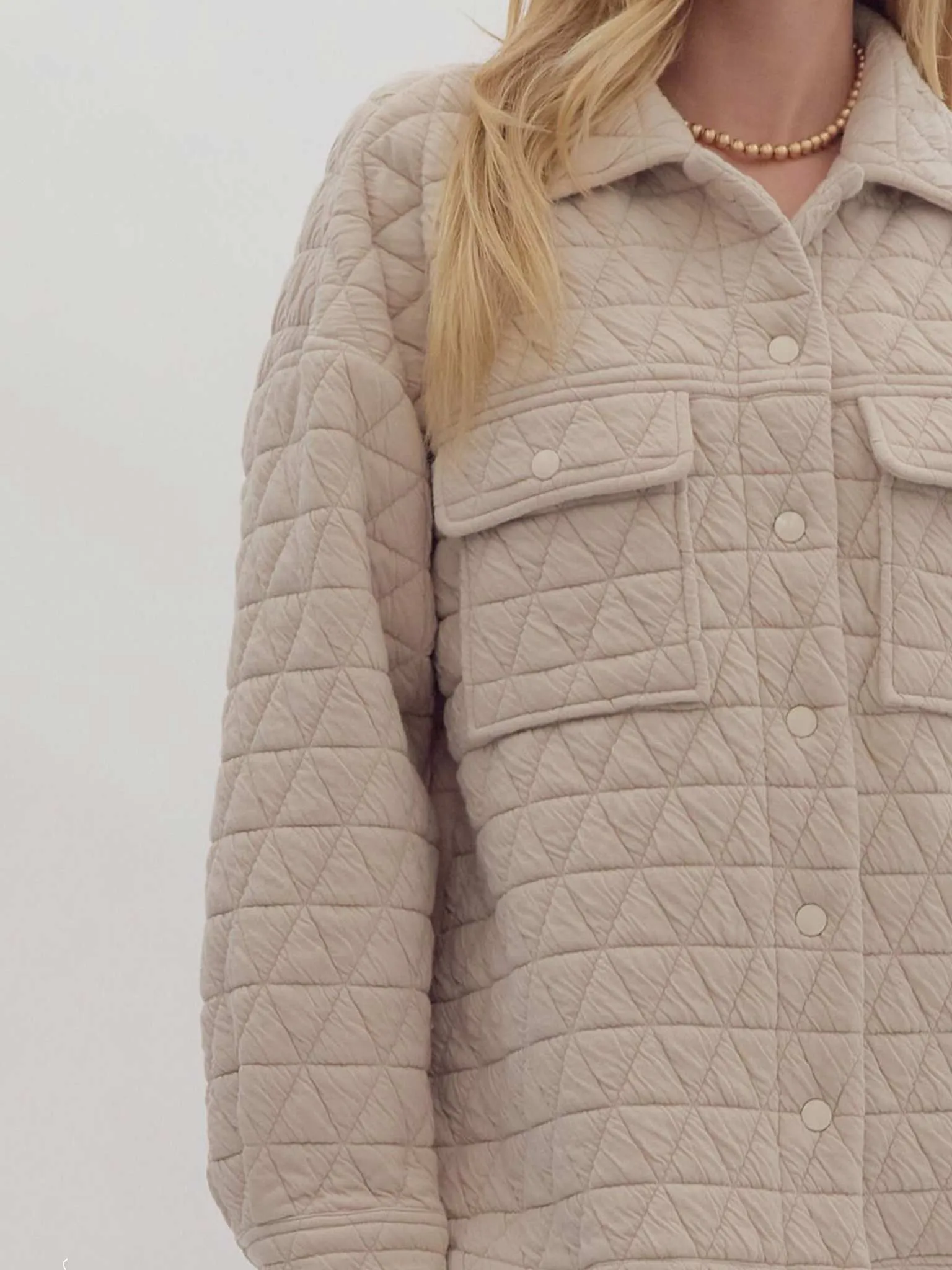 Ecru Quilted Shacket