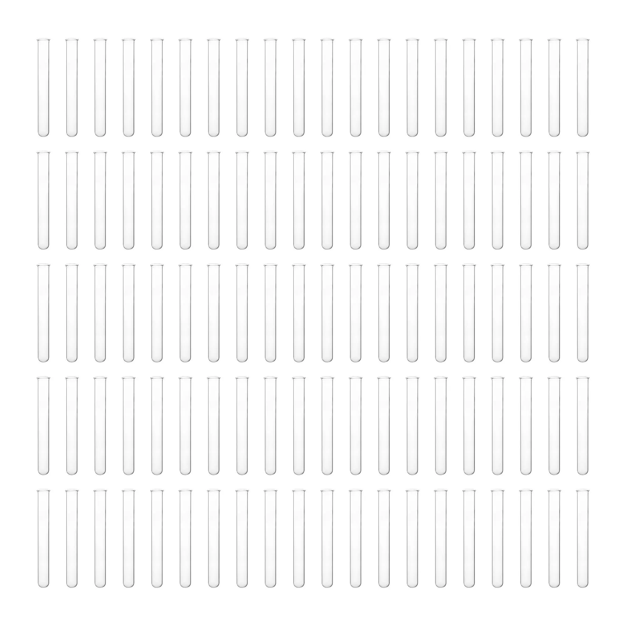 Eisco Labs 25mL Heavy Wall Test Tubes with Beaded Rim - Pack of 100 - Borosilicate Glass, Durable Lab Glassware for Scientific Research and Experiments
