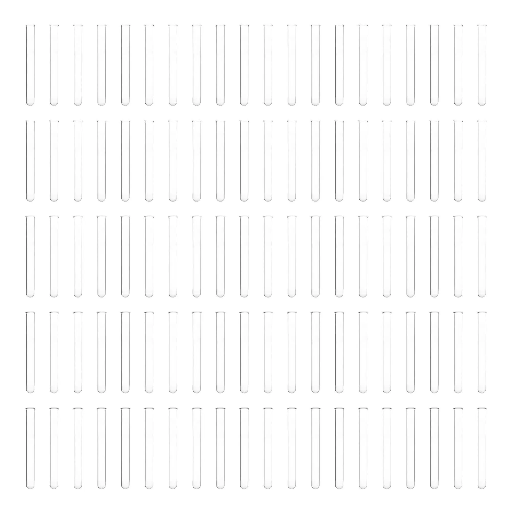 Eisco Labs 8mL Heavy Wall Test Tubes with Beaded Rim - Pack of 100 - Borosilicate Glass, Durable Lab Glassware for Scientific Research and Experiments