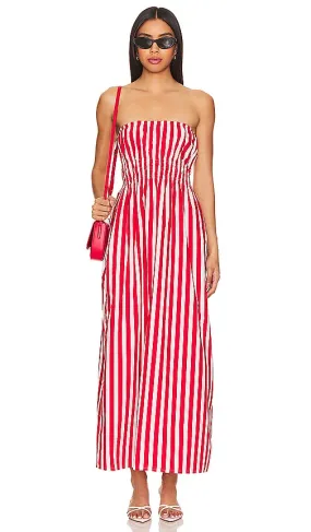 FAITHFULL THE BRAND Le Bon Midi Dress in Red