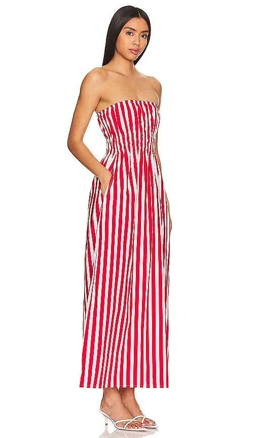 FAITHFULL THE BRAND Le Bon Midi Dress in Red