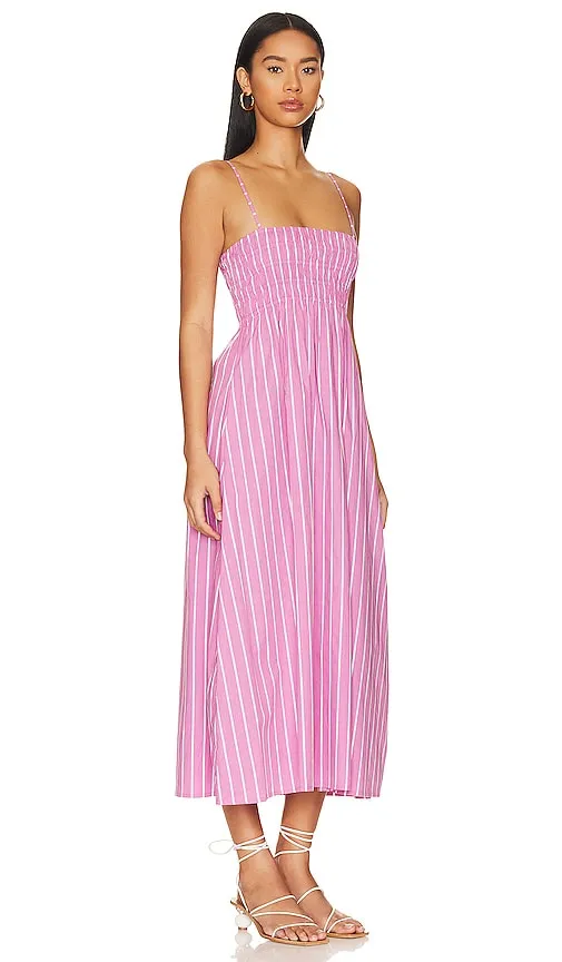 FAITHFULL THE BRAND Marieka Midi Dress in Pink