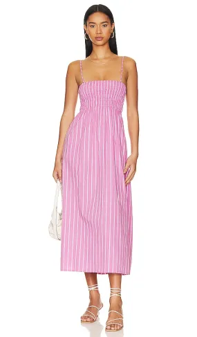FAITHFULL THE BRAND Marieka Midi Dress in Pink