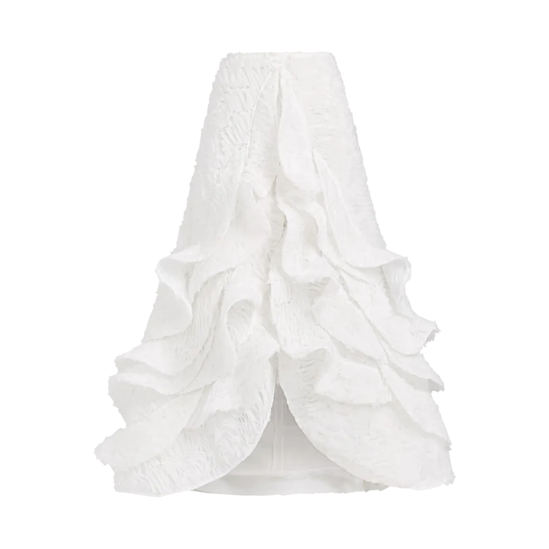 Feathery Crepe Maxi Skirt