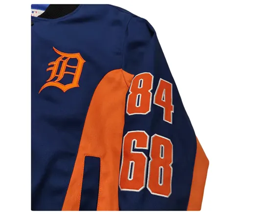 FEMME DETROIT HIP HOP RETRO BASEBALL QUILTED VARSITY JACKET
