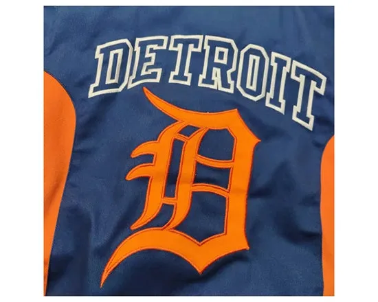FEMME DETROIT HIP HOP RETRO BASEBALL QUILTED VARSITY JACKET