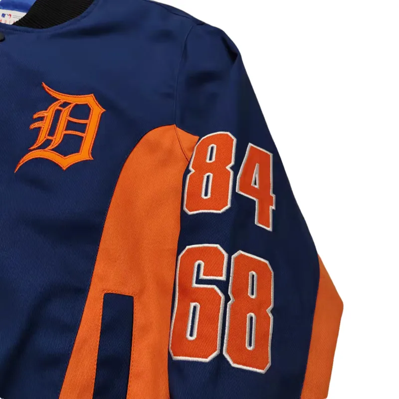 FEMME DETROIT HIP HOP RETRO BASEBALL QUILTED VARSITY JACKET
