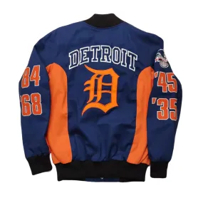 FEMME DETROIT HIP HOP RETRO BASEBALL QUILTED VARSITY JACKET
