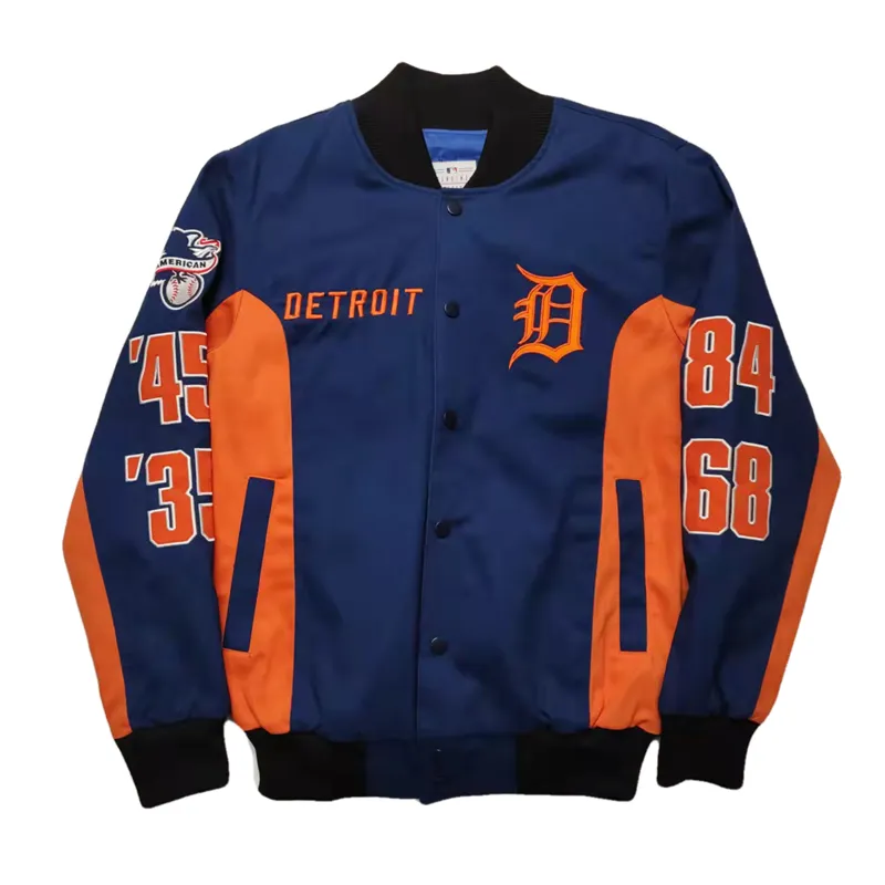 FEMME DETROIT HIP HOP RETRO BASEBALL QUILTED VARSITY JACKET