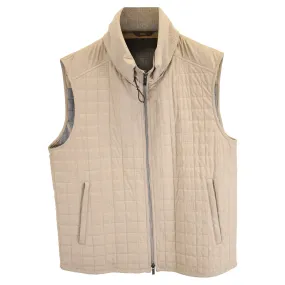 Fendi Logo Quilted Vest Jacket in Beige Polyester