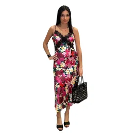 Floral Lace Midi Dress - Radiant Orchid