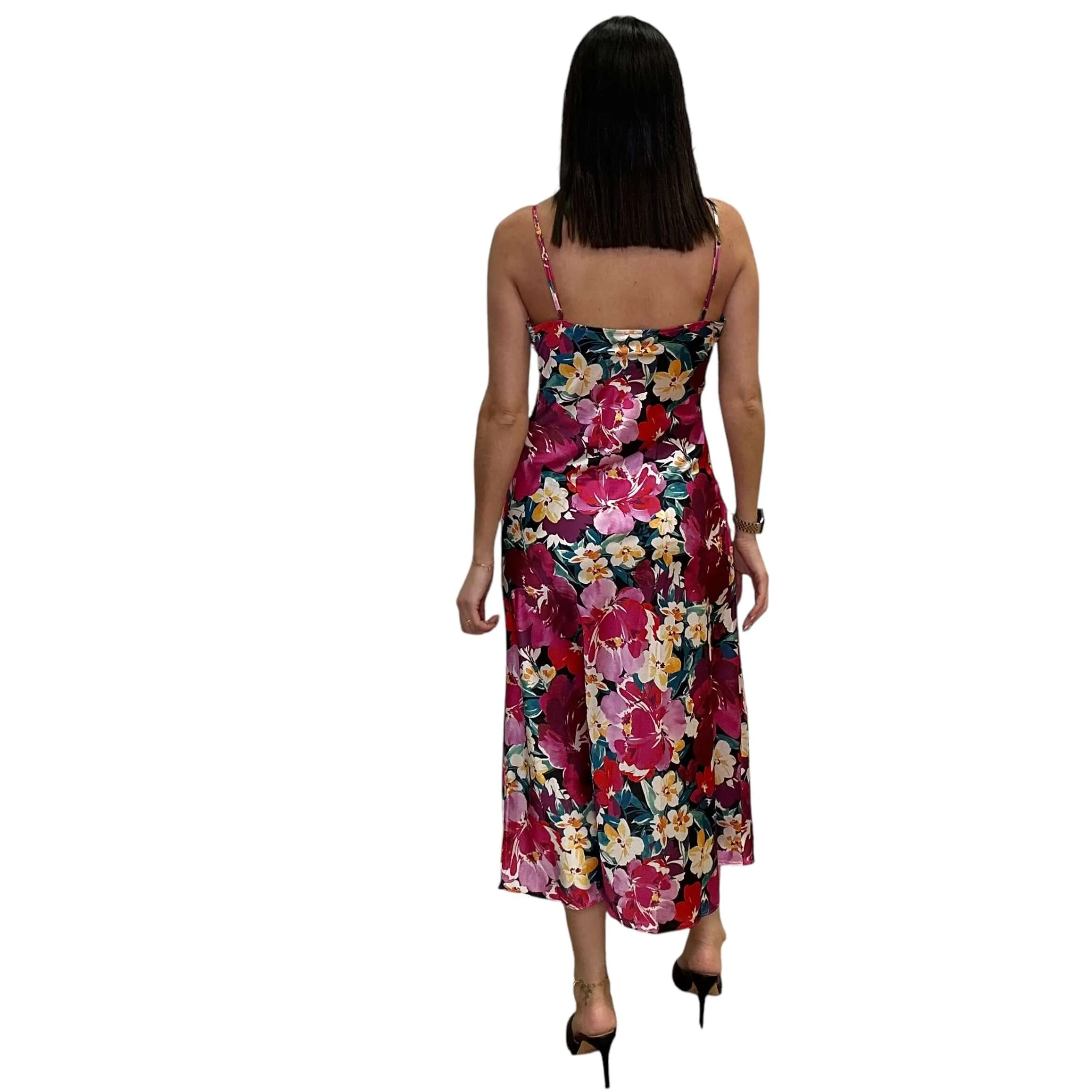 Floral Lace Midi Dress - Radiant Orchid