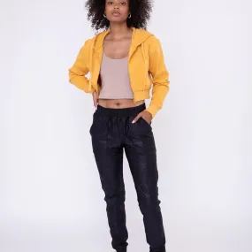 Foil Printed High-Waisted Joggers