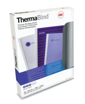 GBC REXEL THERMABIND TRANSPARENT FRONT STANDARD THERMAL COVERS A4 150 MICRON 1.5MM SILK WHITE BOX OF 25 45445