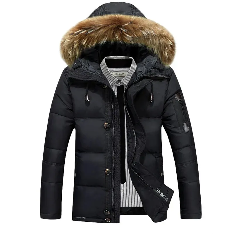 Grijsmo - Parka Winterjas Heren – Gevoerd met Afneembare Capuchon en Bontkraag