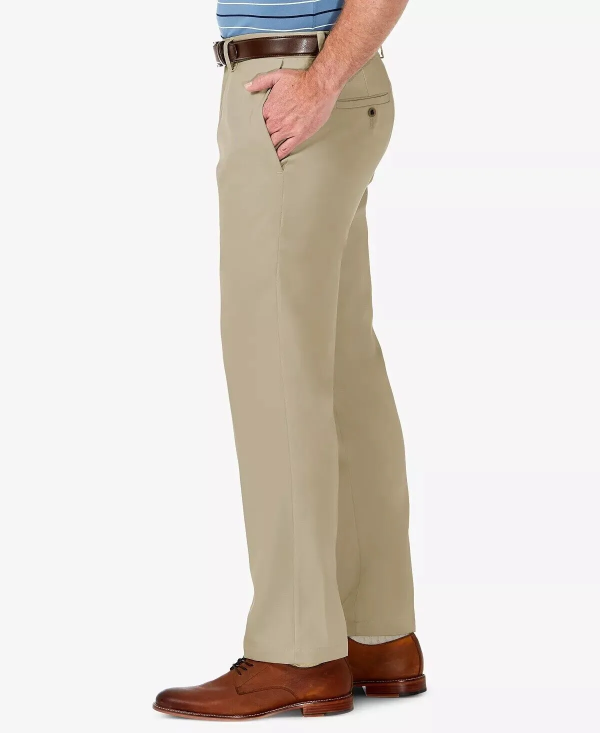 HAGGAR Men's Cool 18 PRO Stretch Straight Fit Dress Pants Toast 33 x 30