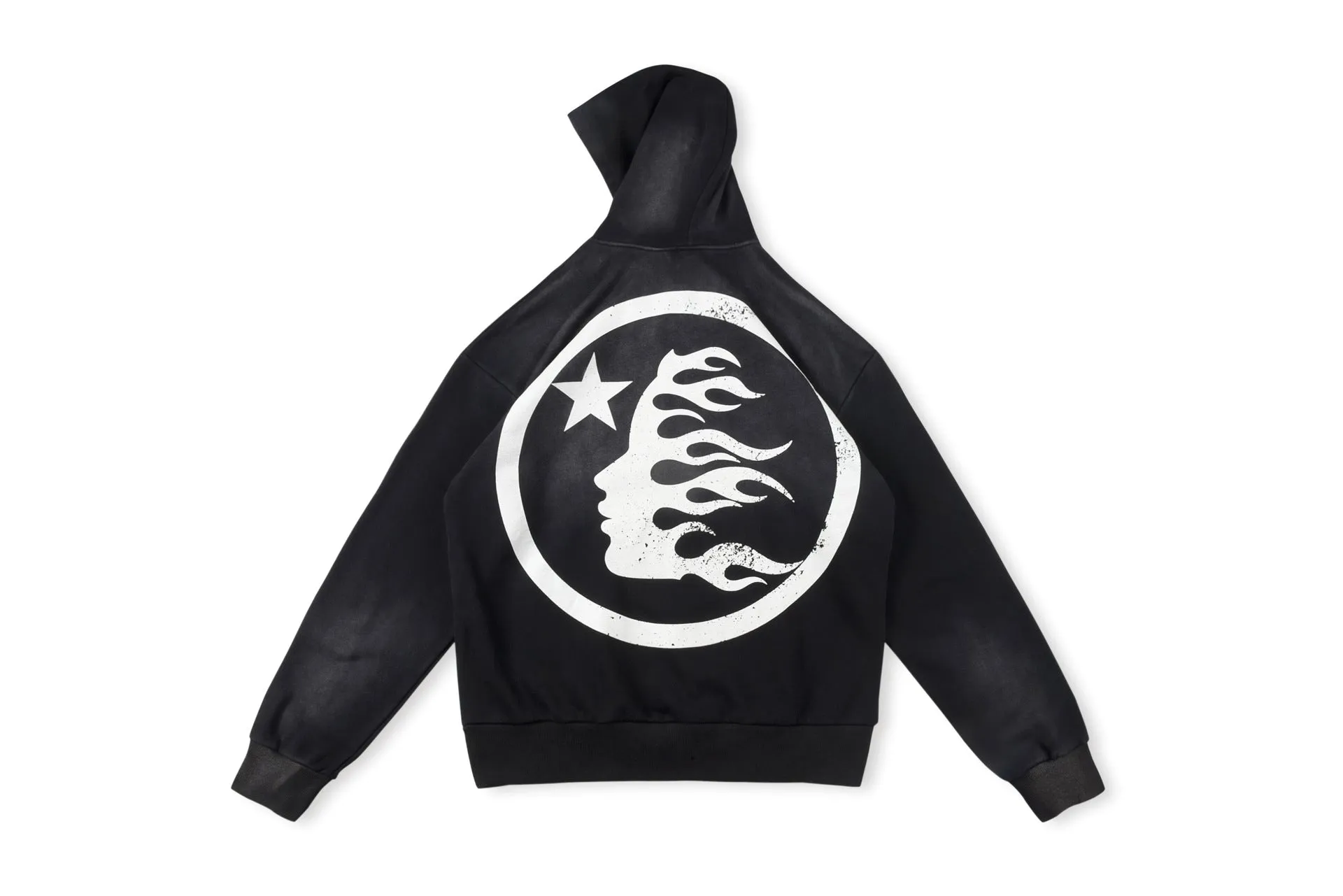 Hellstar Hoodie Vintage Distressed Crack Print