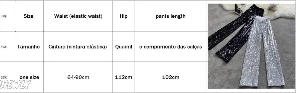 Hnewly Sequine Sexy Flare Pants Party Women Spring Fashion Y2k High Waist Silver Glitter Black Long Trousers Ladies