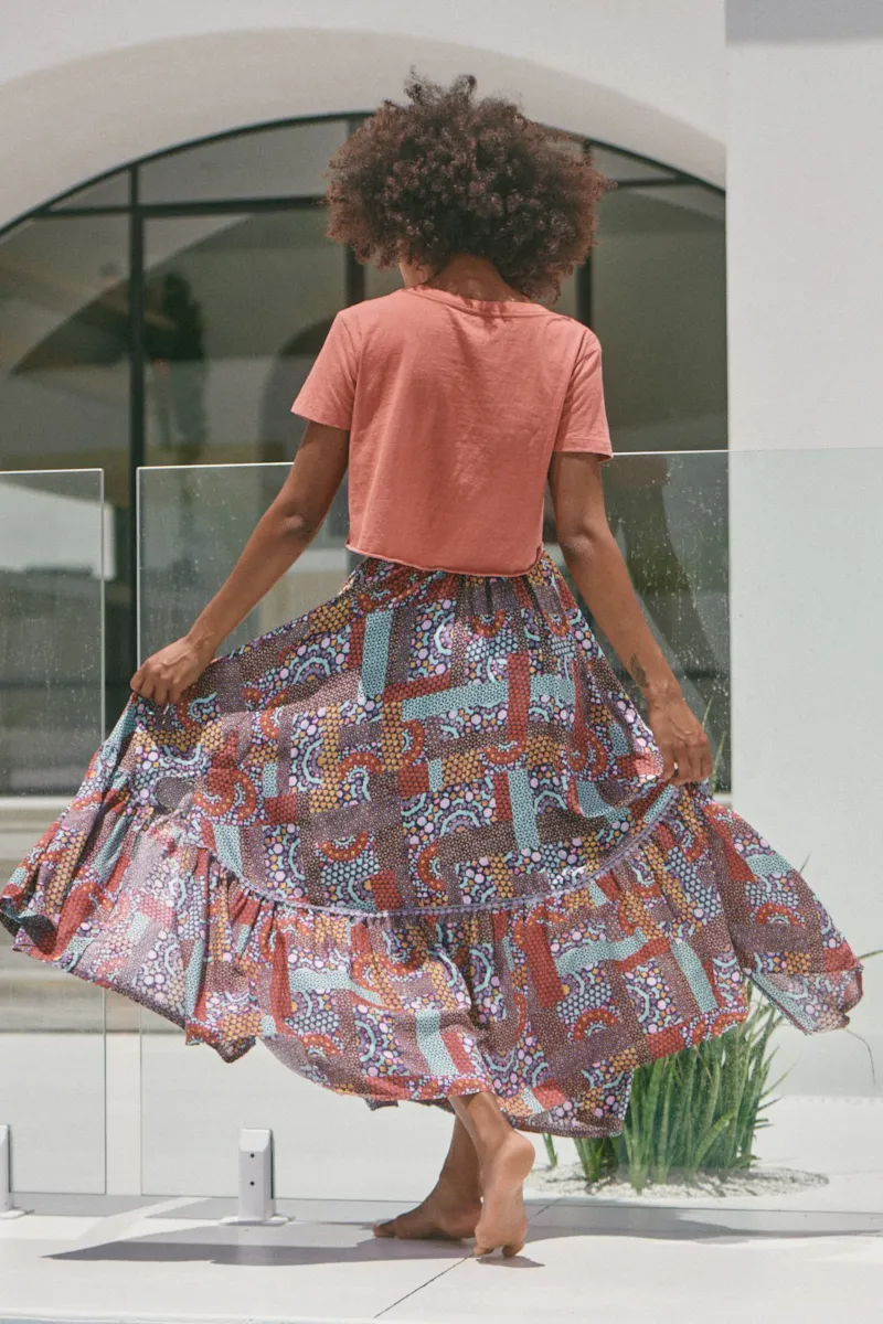 Jaase - Capri Print Songbird Maxi Skirt