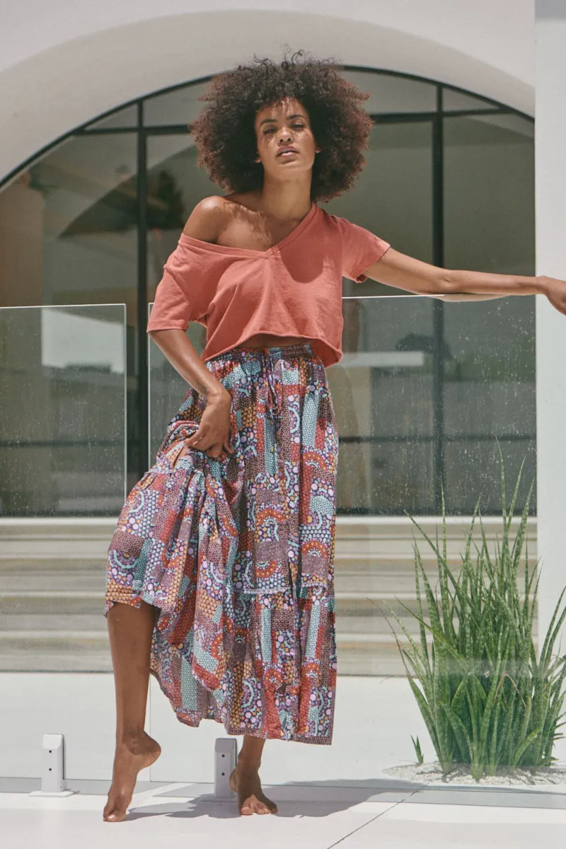 Jaase - Capri Print Songbird Maxi Skirt