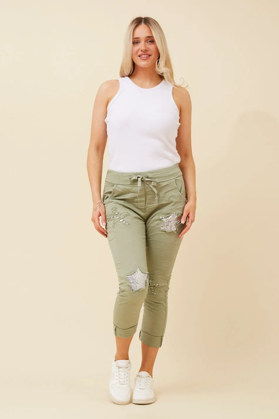JANJA SEQUIN STAR JOGGER PANTS